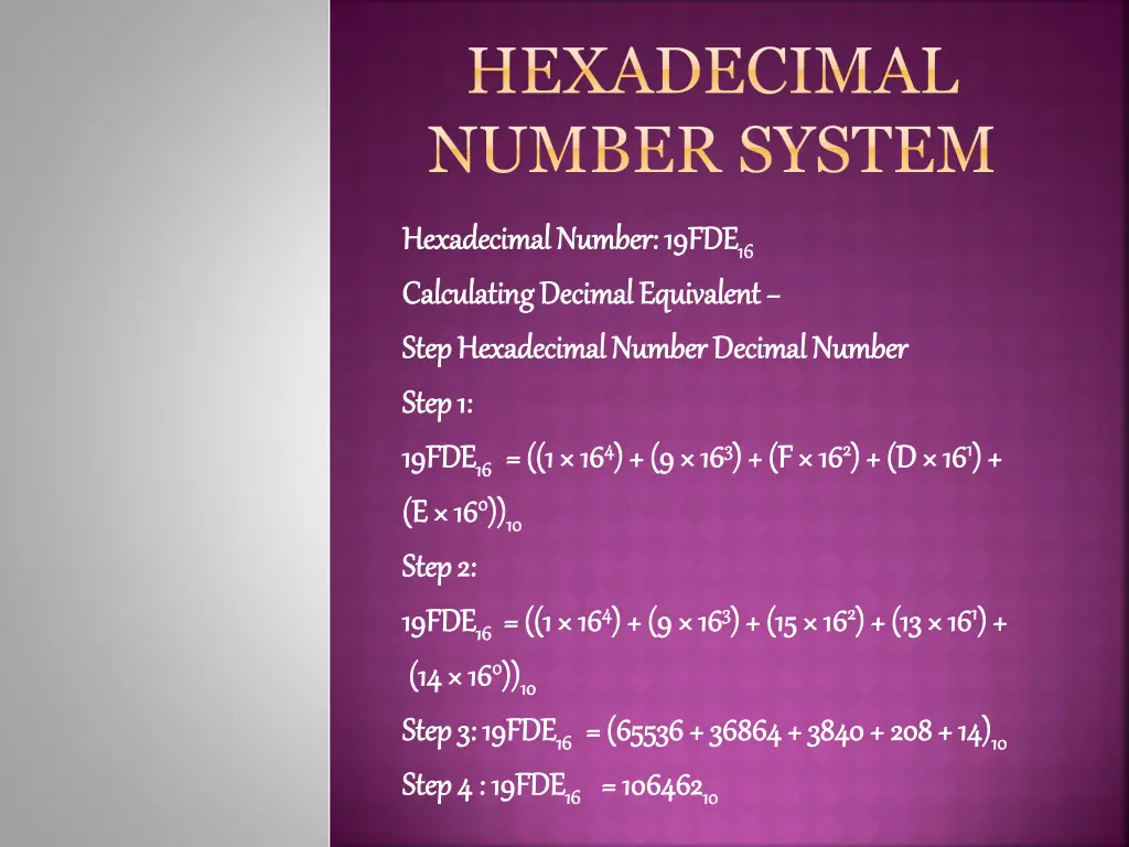 hexadecimal number system 1
