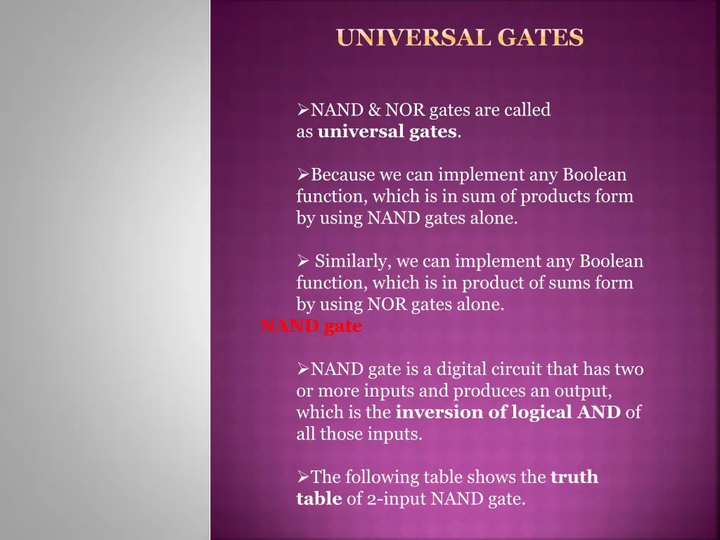 universal gates