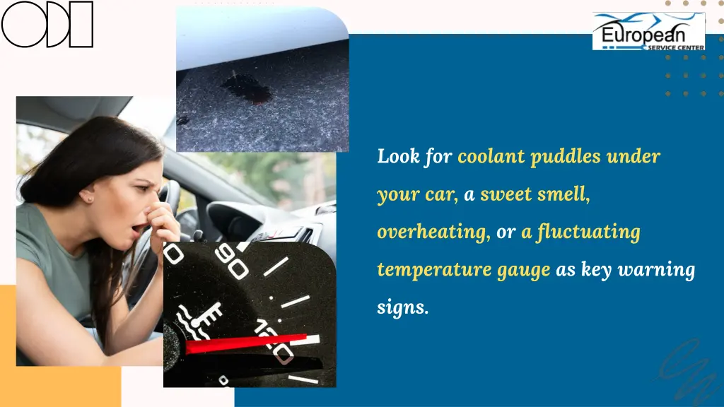 look for coolant puddles under