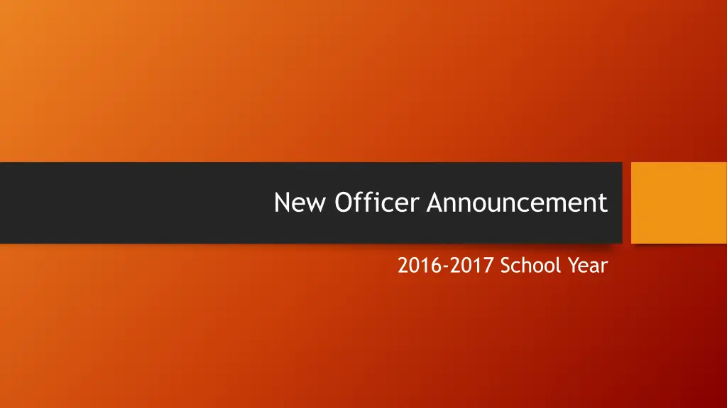 new officer announcement