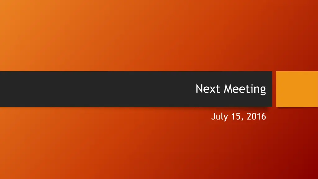 next meeting