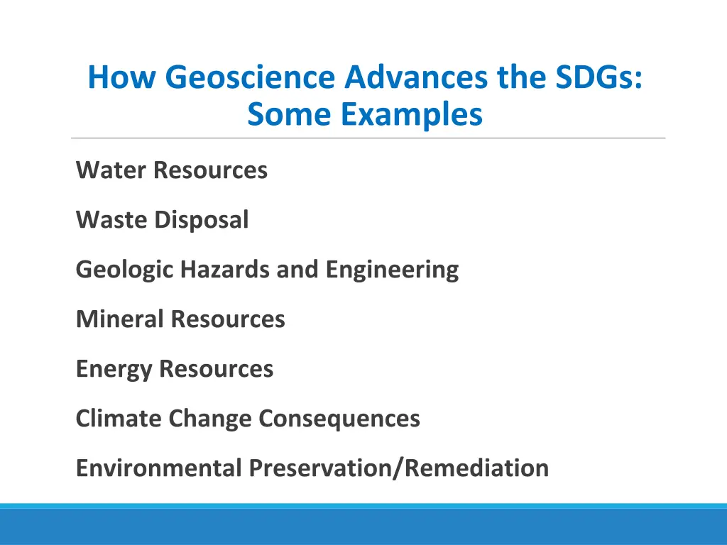 how geoscience advances the sdgs some examples