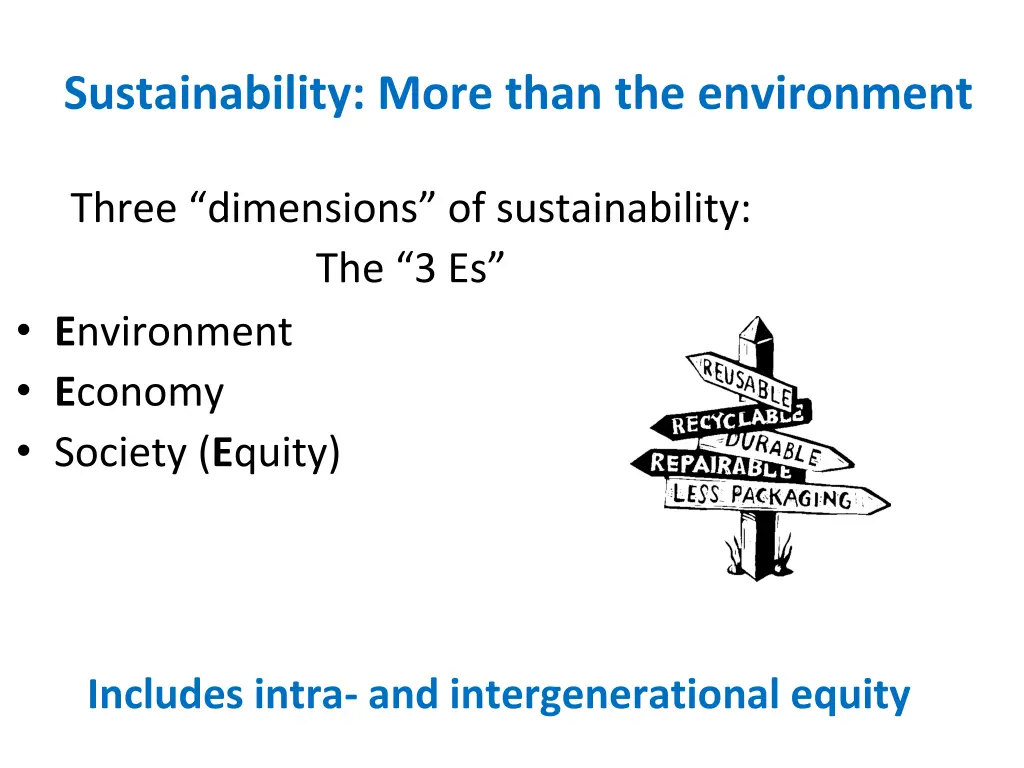 sustainability more than the environment
