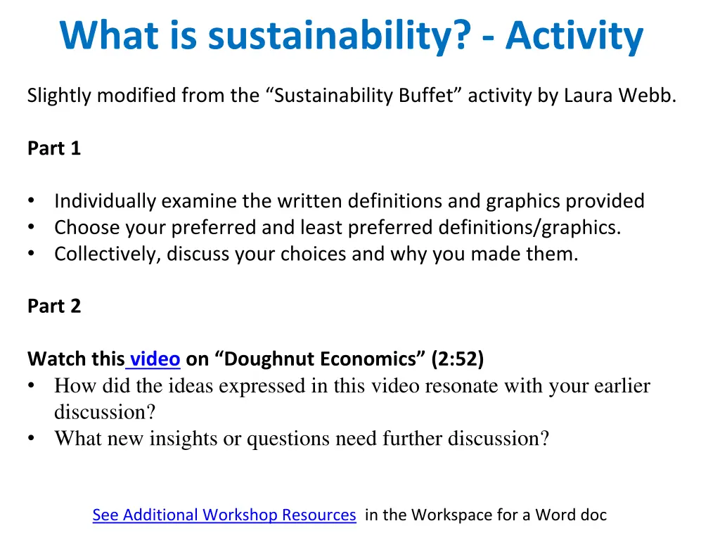 what is sustainability activity
