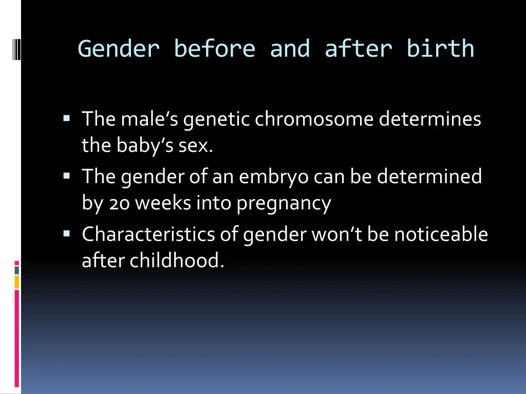 gender before and after birth