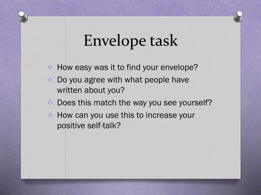 envelope task 1