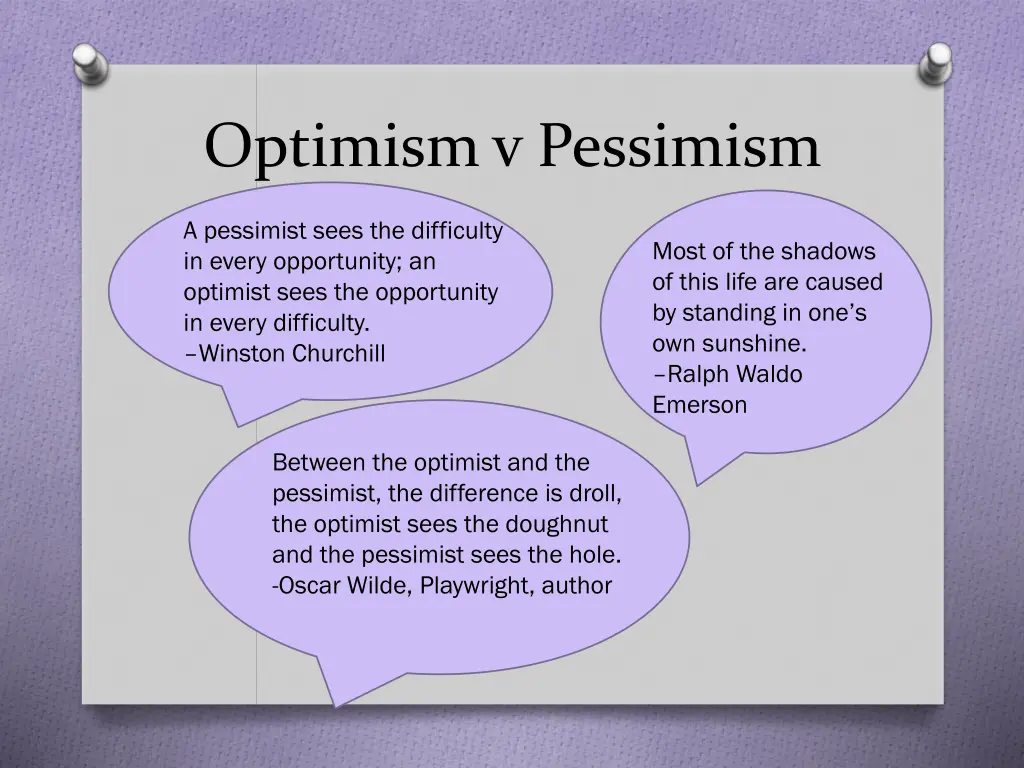 optimism v pessimism