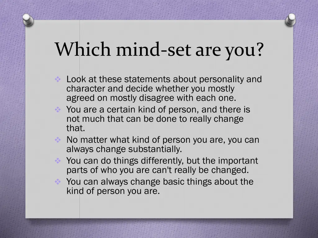which mind set are you