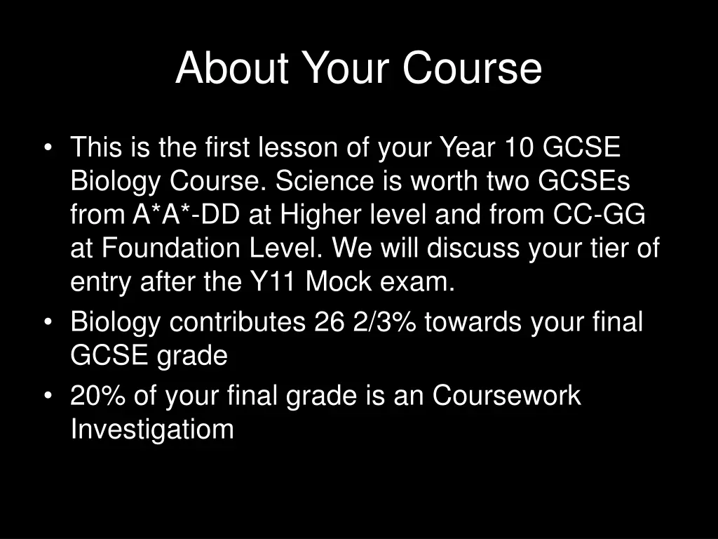 about your course