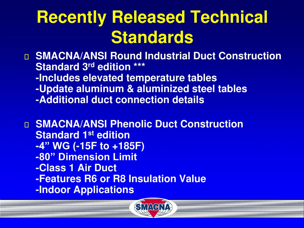 recently released technical standards