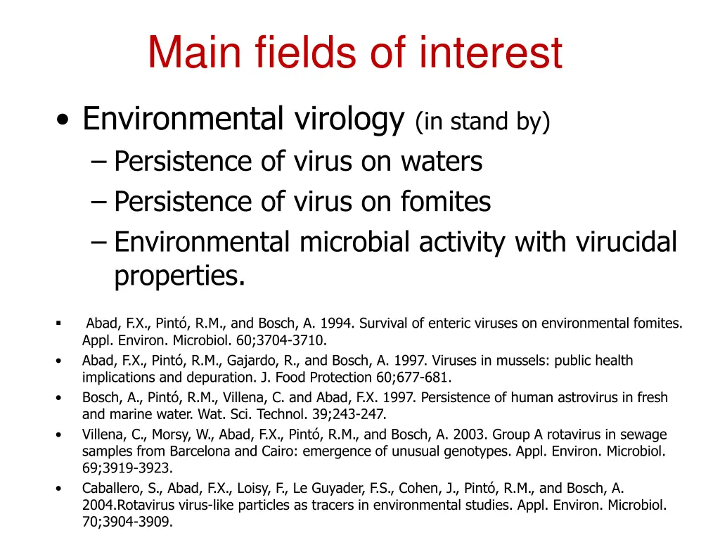 main fields of interest 1