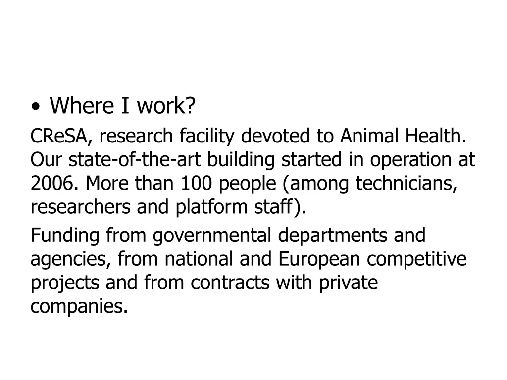 where i work cresa research facility devoted