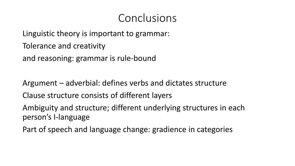 conclusions