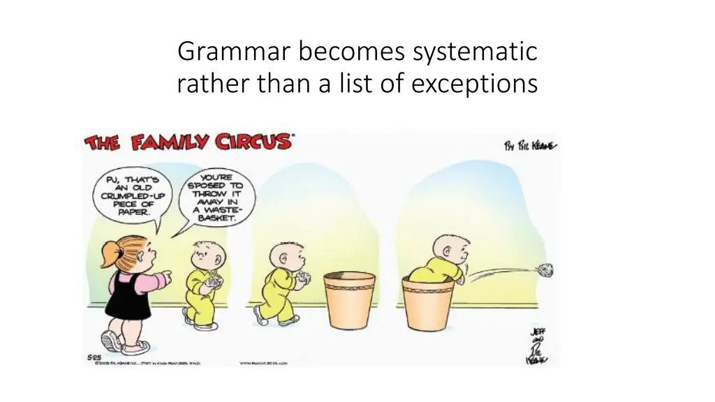 grammar becomes systematic rather than a list