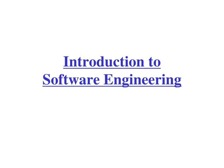 introduction to software engineering