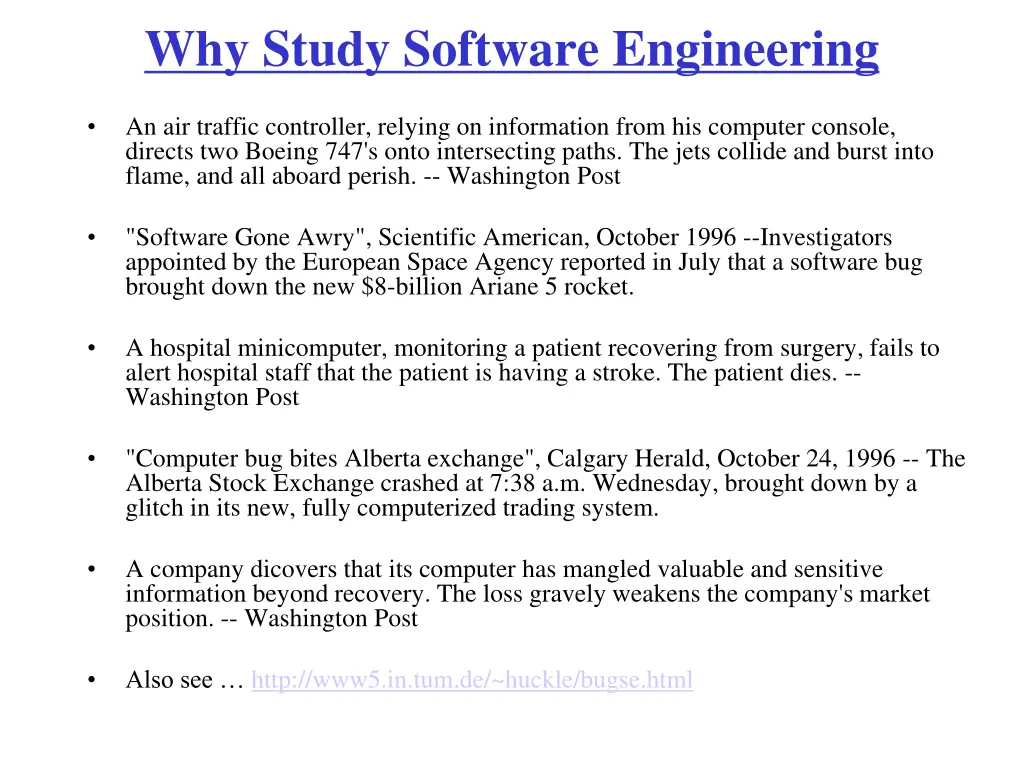 why study software engineering