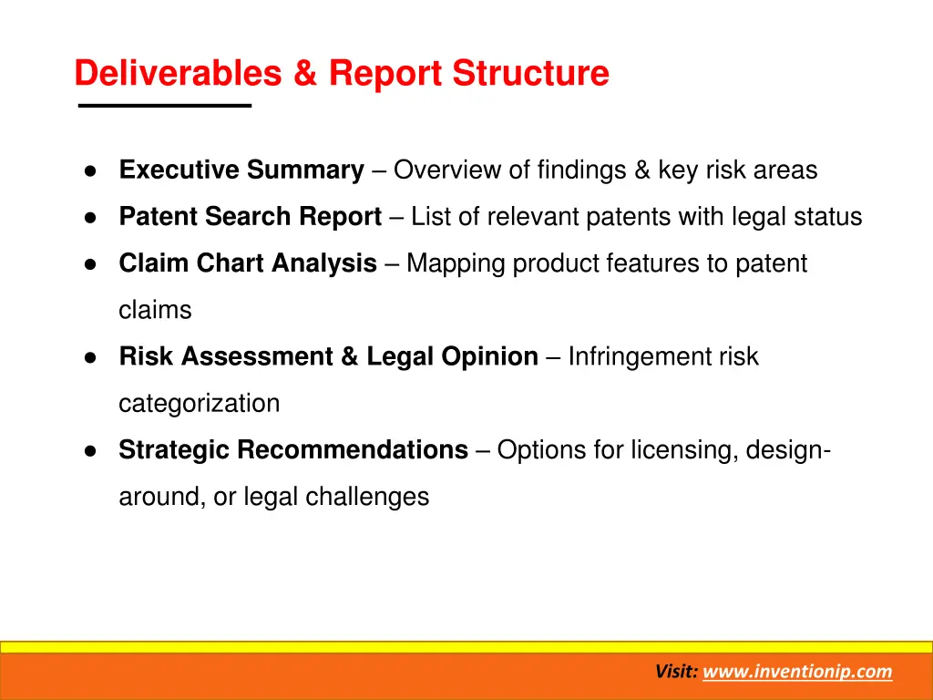 deliverables report structure
