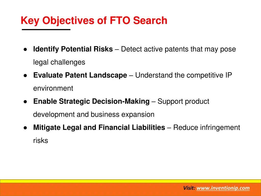 key objectives of fto search