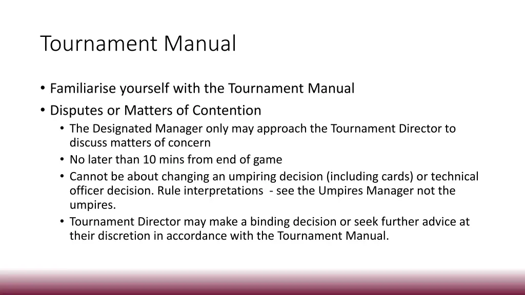 tournament manual
