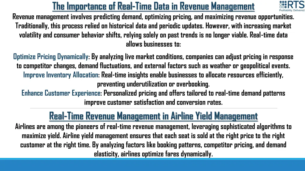 the importance of real time data in revenue