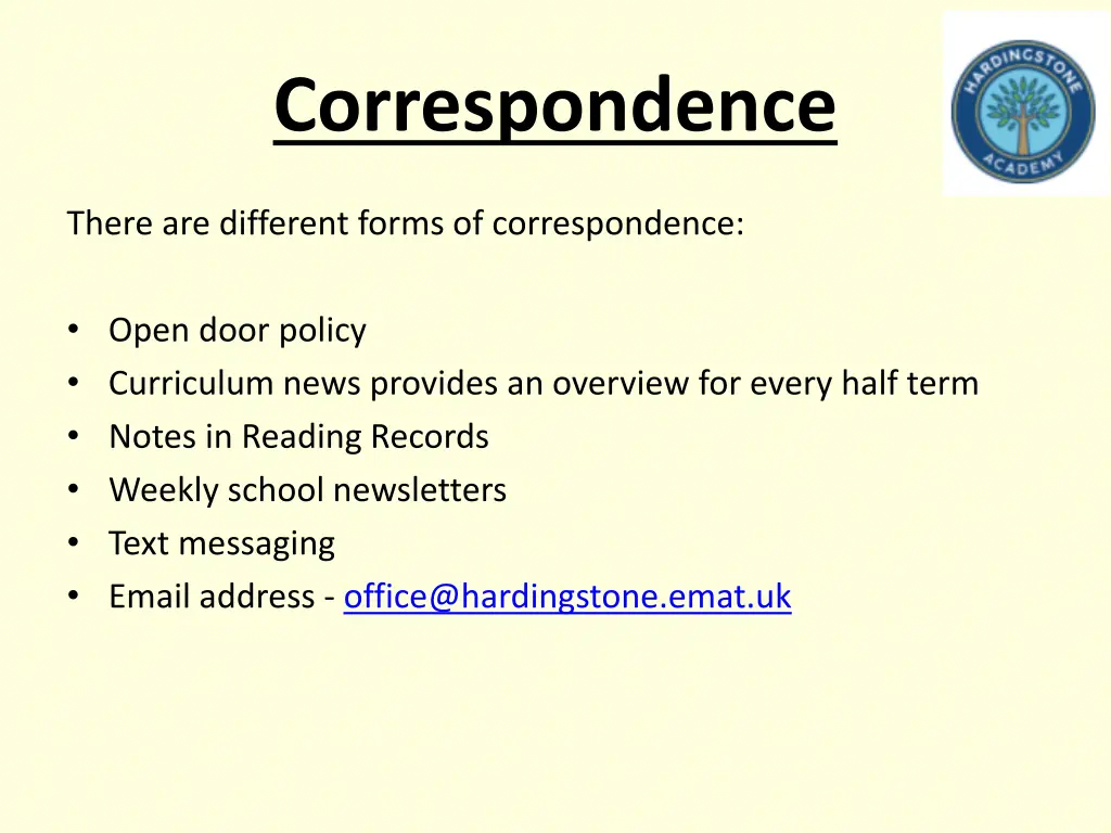 correspondence