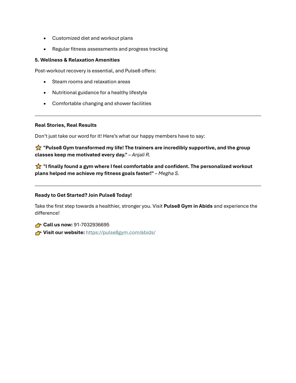 customized diet and workout plans