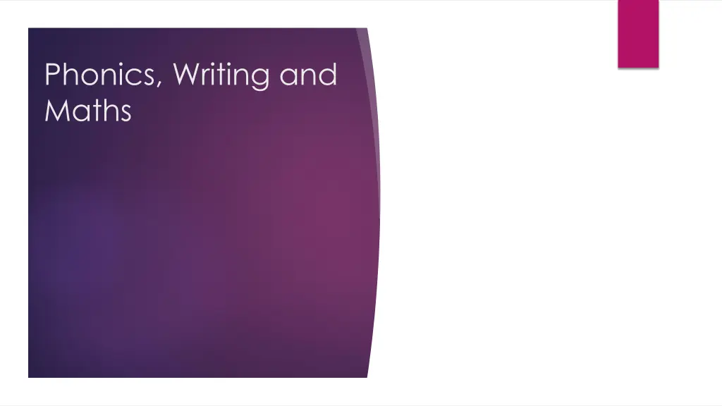 phonics writing and maths