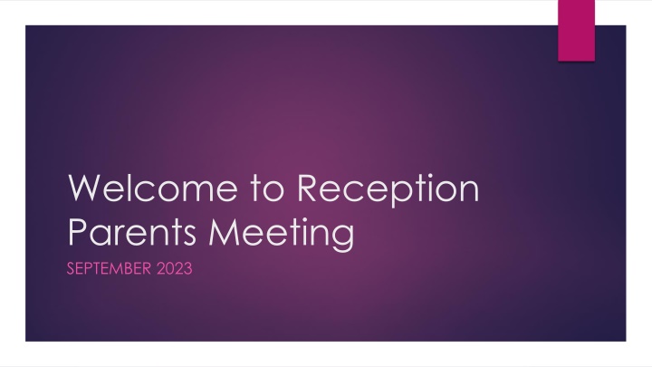 welcome to reception parents meeting september