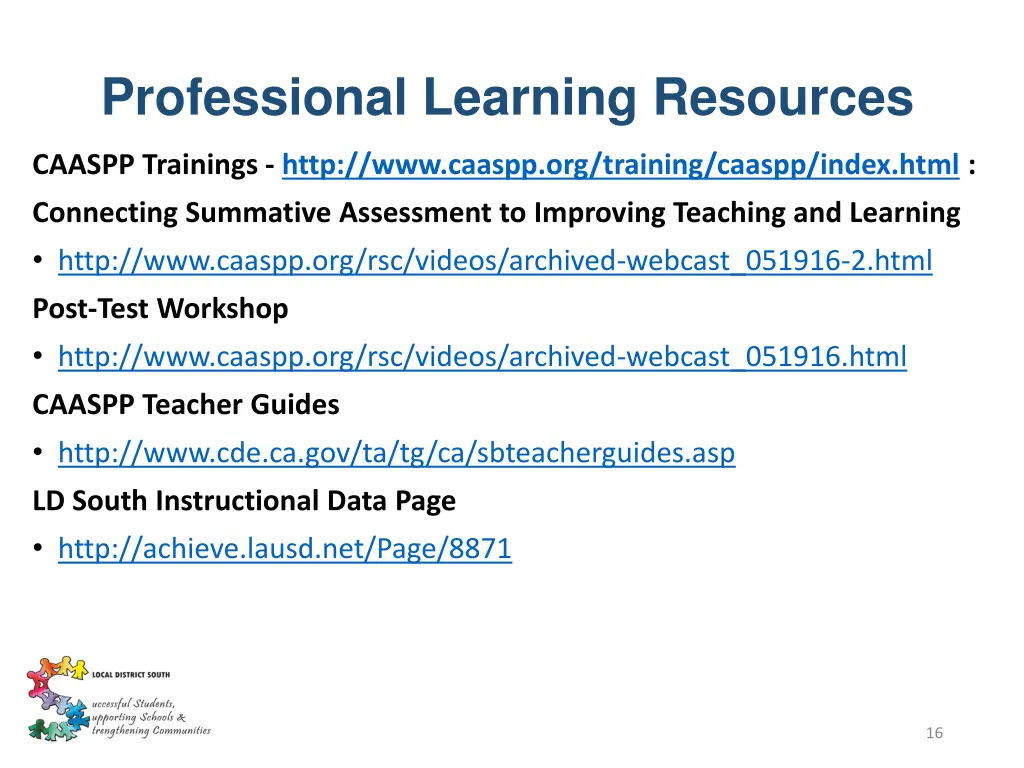 professional learning resources