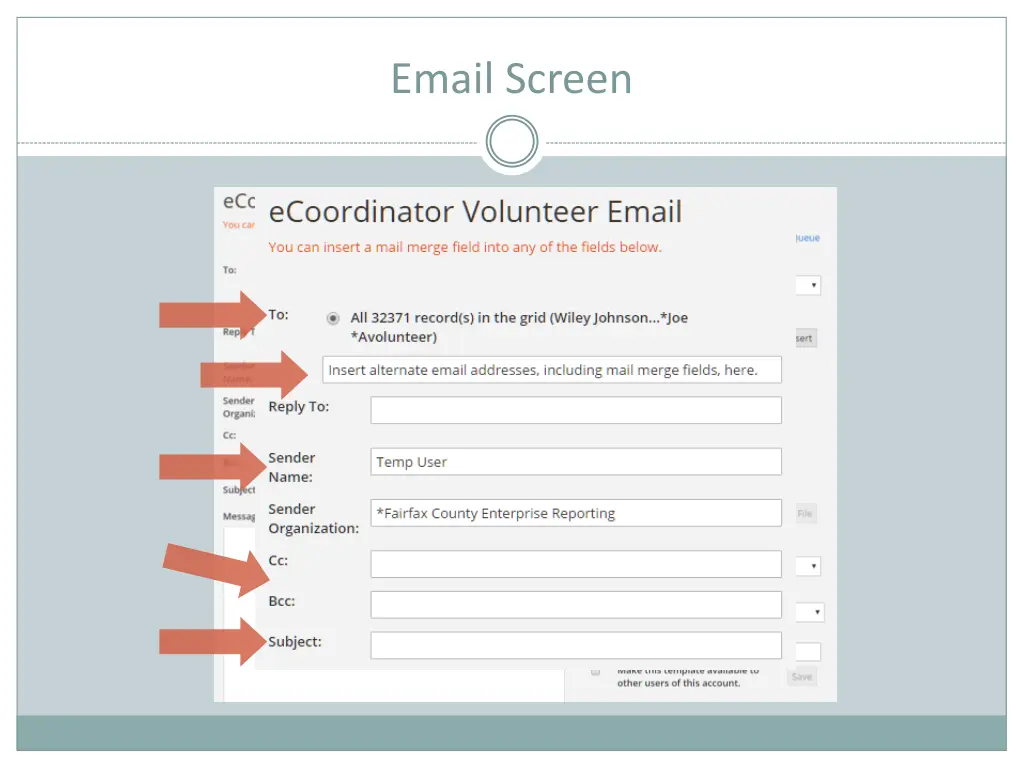 email screen