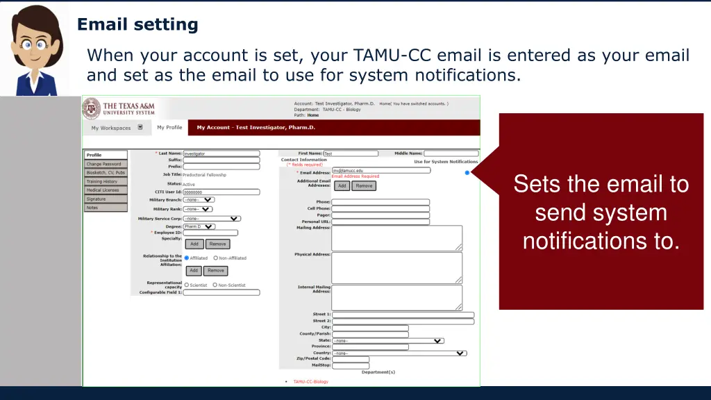 email setting