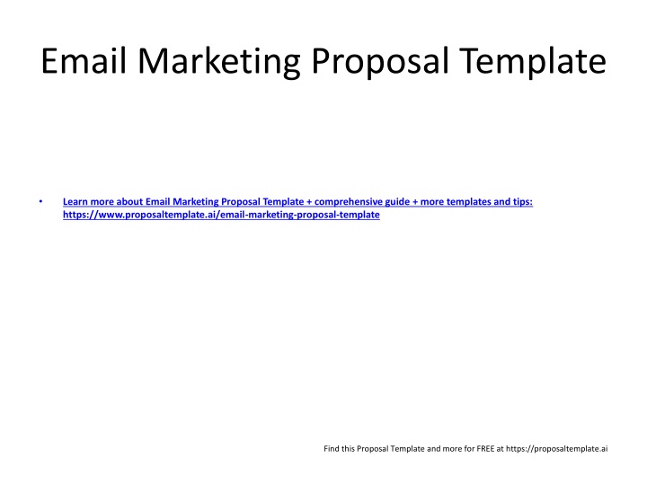 email marketing proposal template