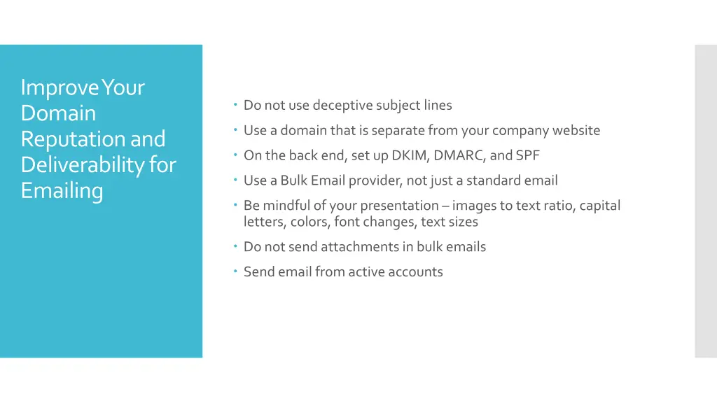 improve your domain reputation and deliverability