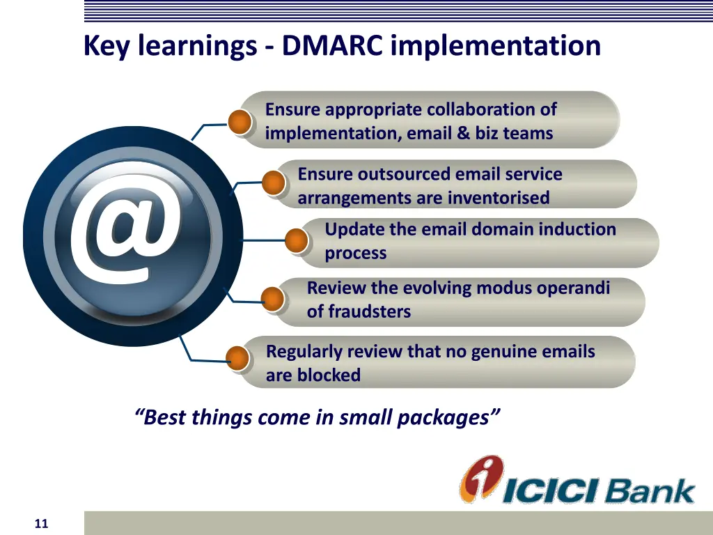 key learnings dmarc implementation