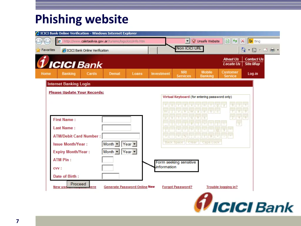 phishing website