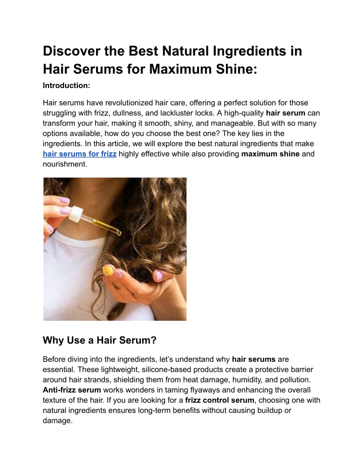 discover the best natural ingredients in hair