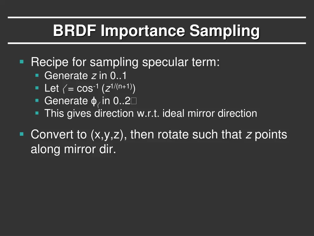 brdf importance sampling 3