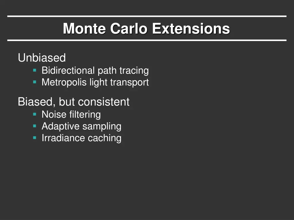 monte carlo extensions