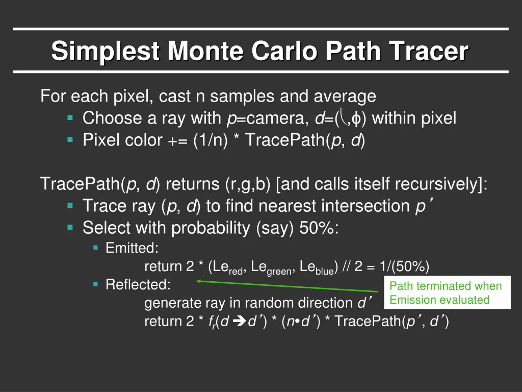 simplest monte carlo path tracer 3