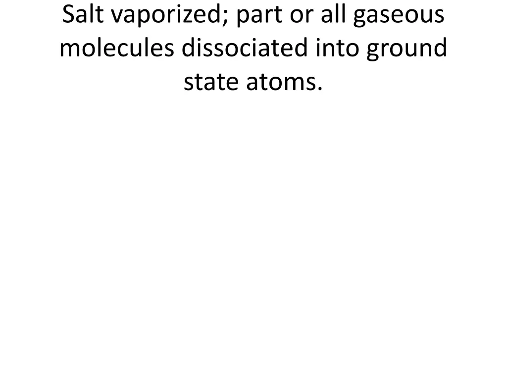 salt vaporized part or all gaseous molecules