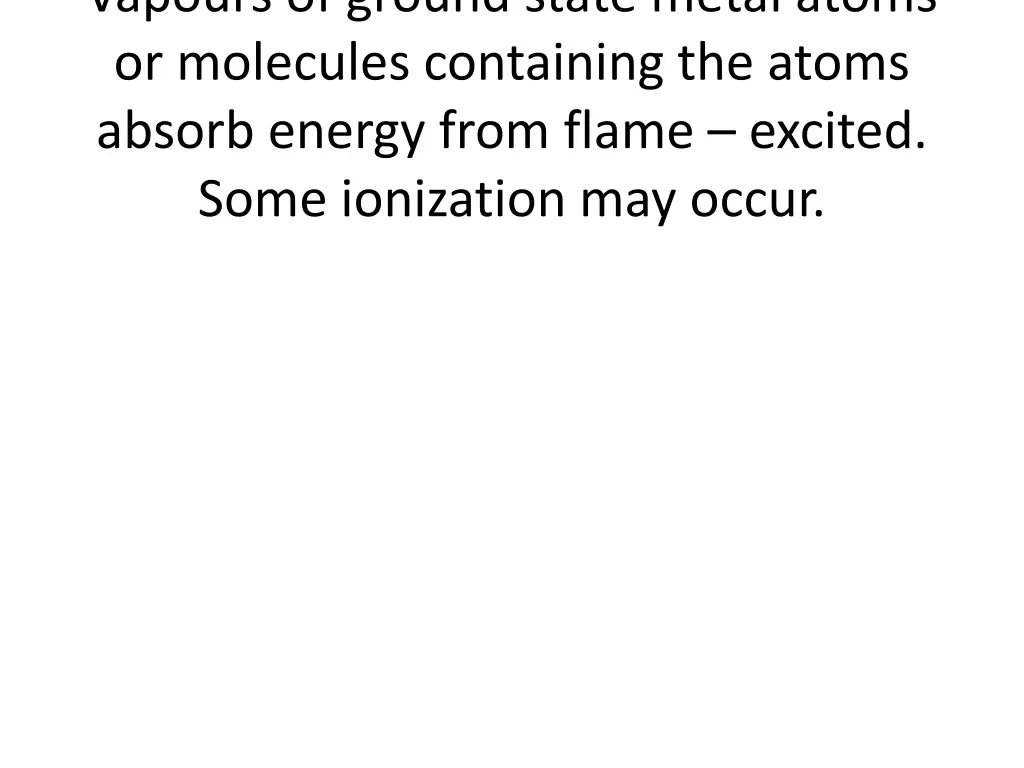 vapours of ground state metal atoms or molecules