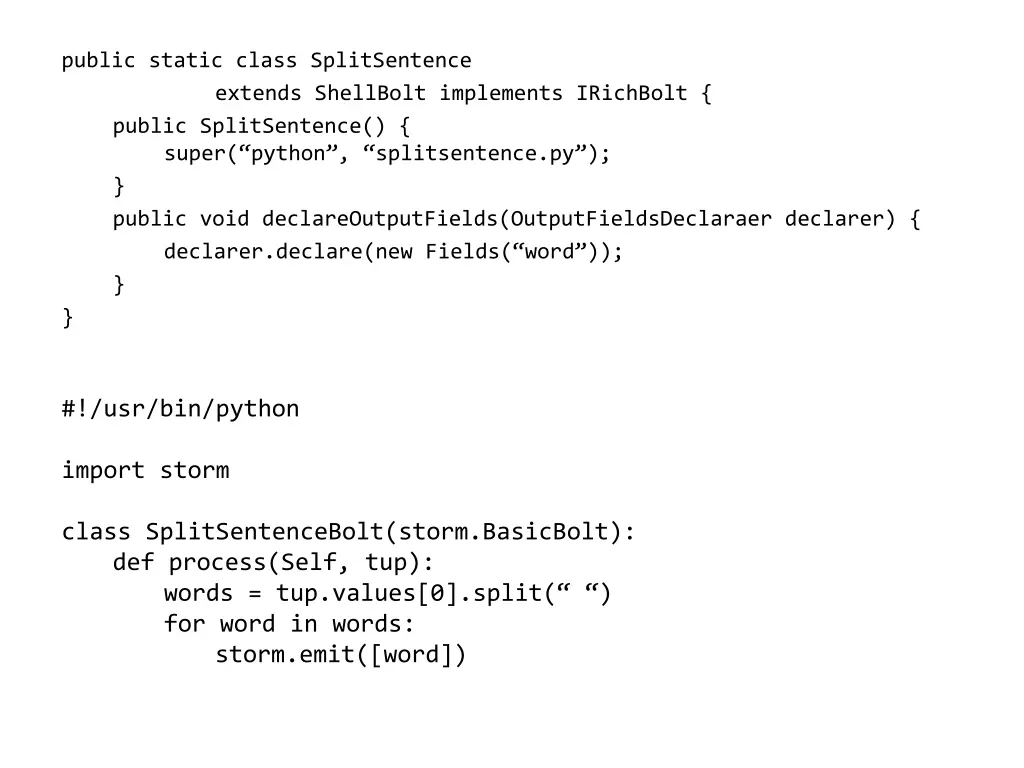 public static class splitsentence extends