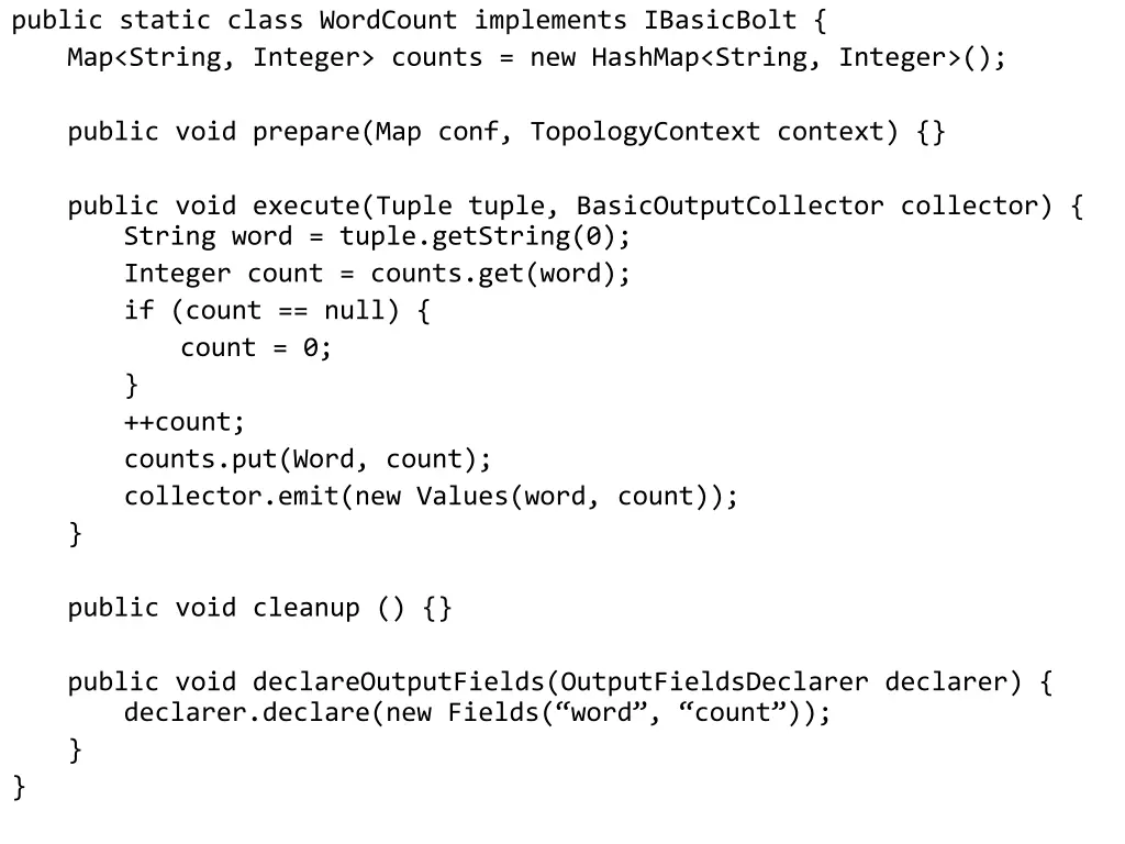 public static class wordcount implements