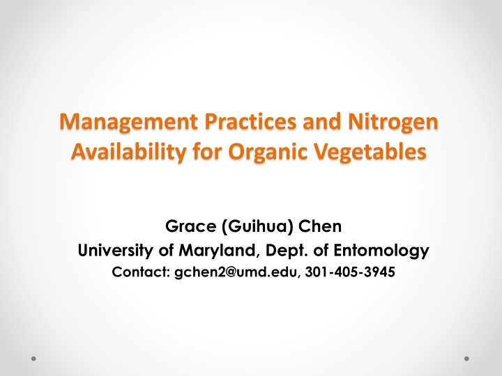 management practices and nitrogen availability