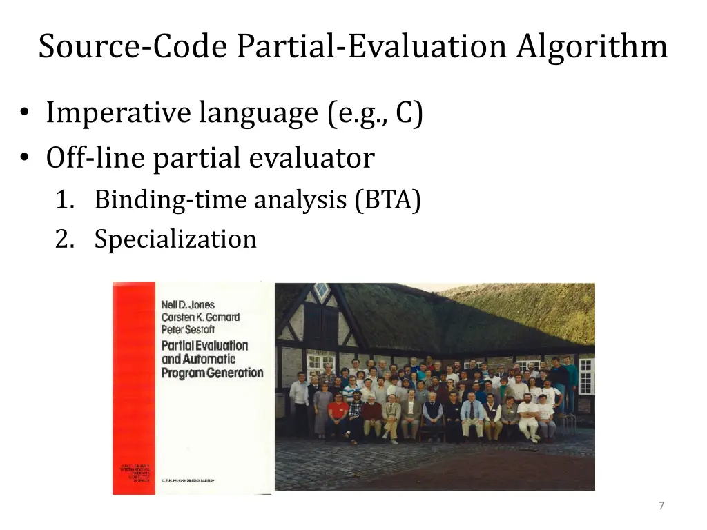 source code partial evaluation algorithm