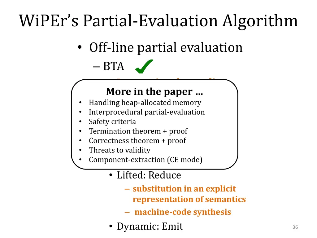 wiper s partial evaluation algorithm 2