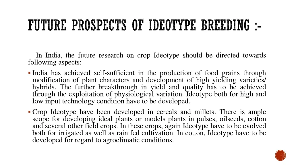 future prospects of ideotype breeding