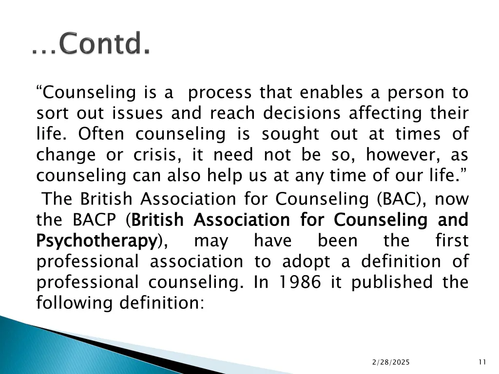 counseling is a process that enables a person