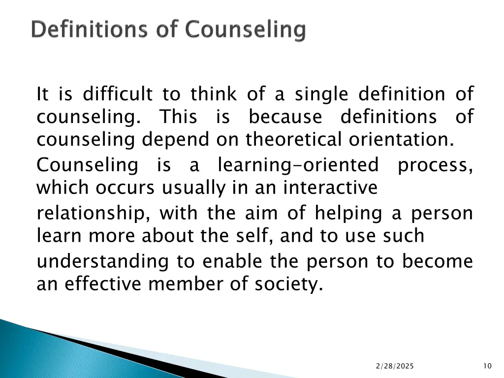 it is difficult to think of a single definition