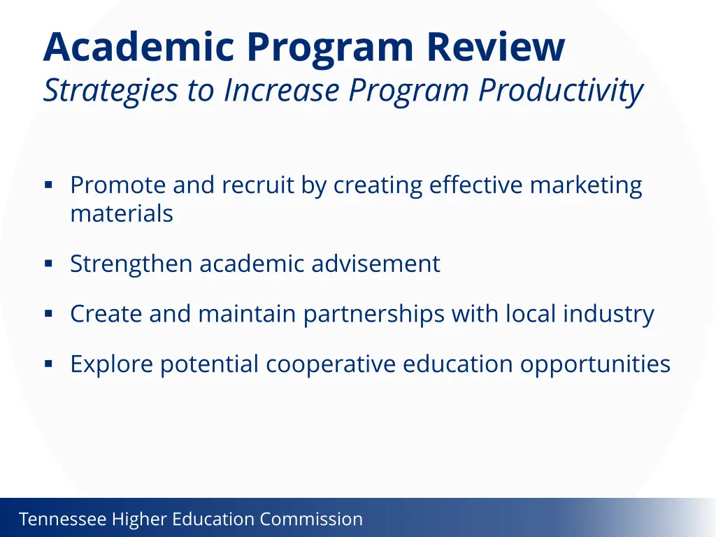academic program review strategies to increase